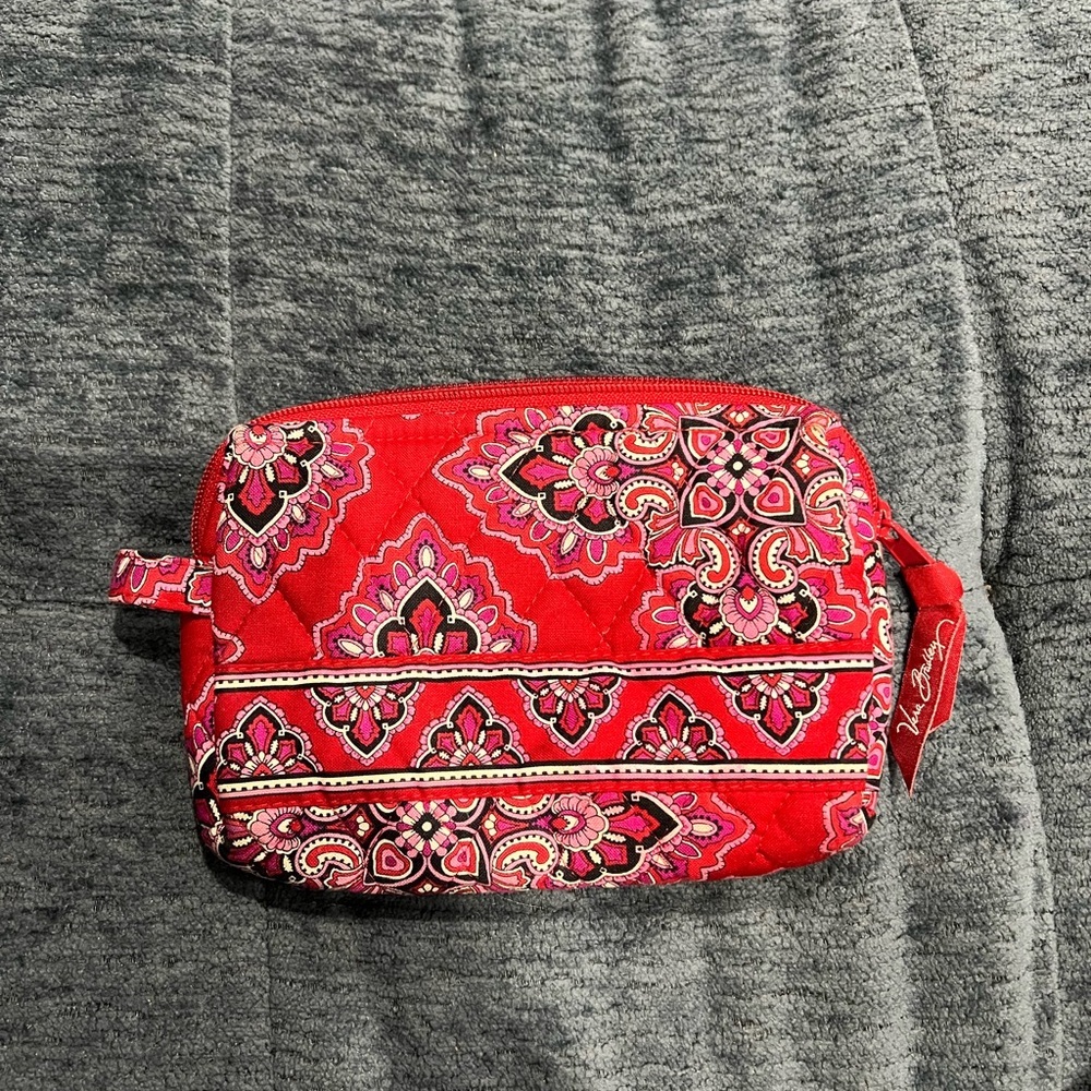 Vera Bradley Frankley Scarlett Makeup Bag Red EUC